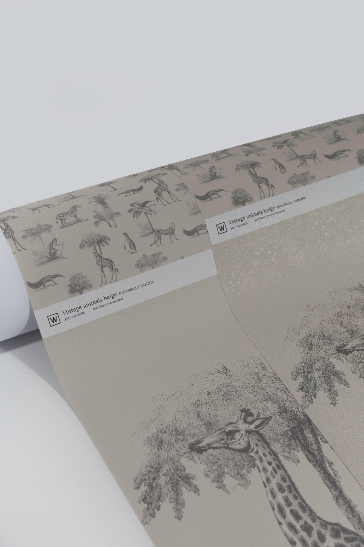 Papier peint Vintage animals beige