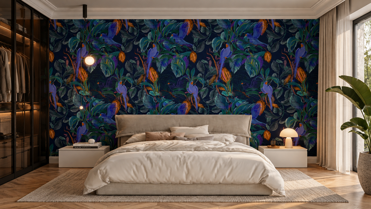 Papier peint Blue Parrots
