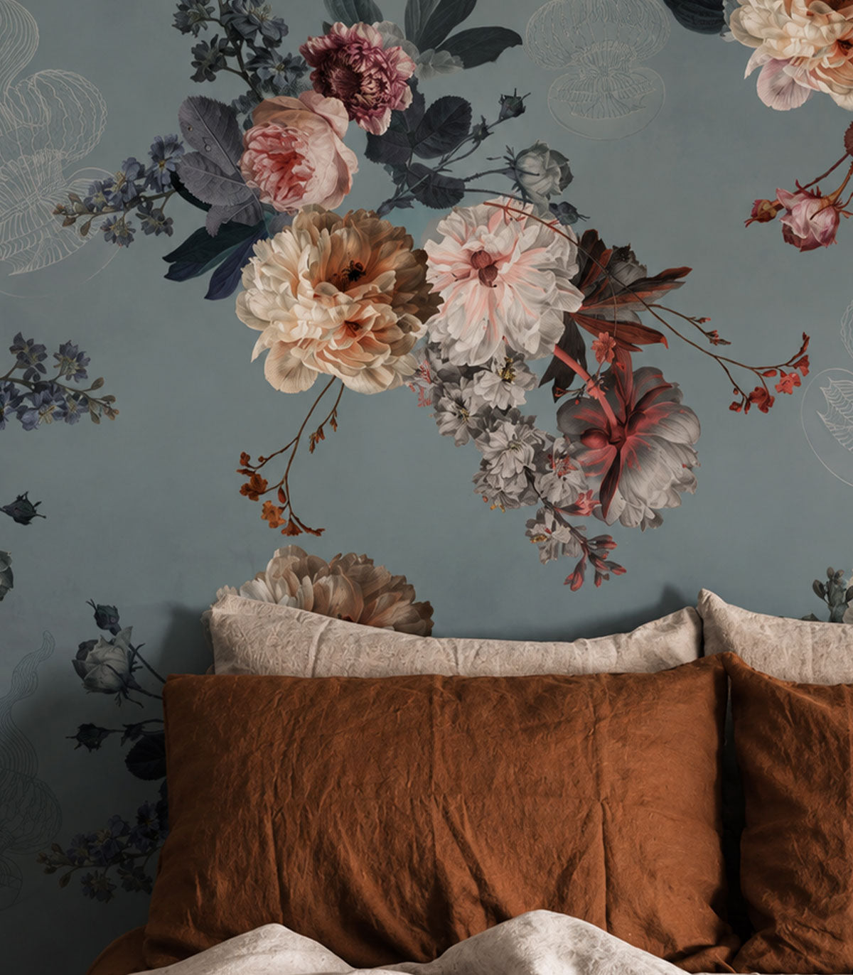 Papier peint Blush Garden Blue