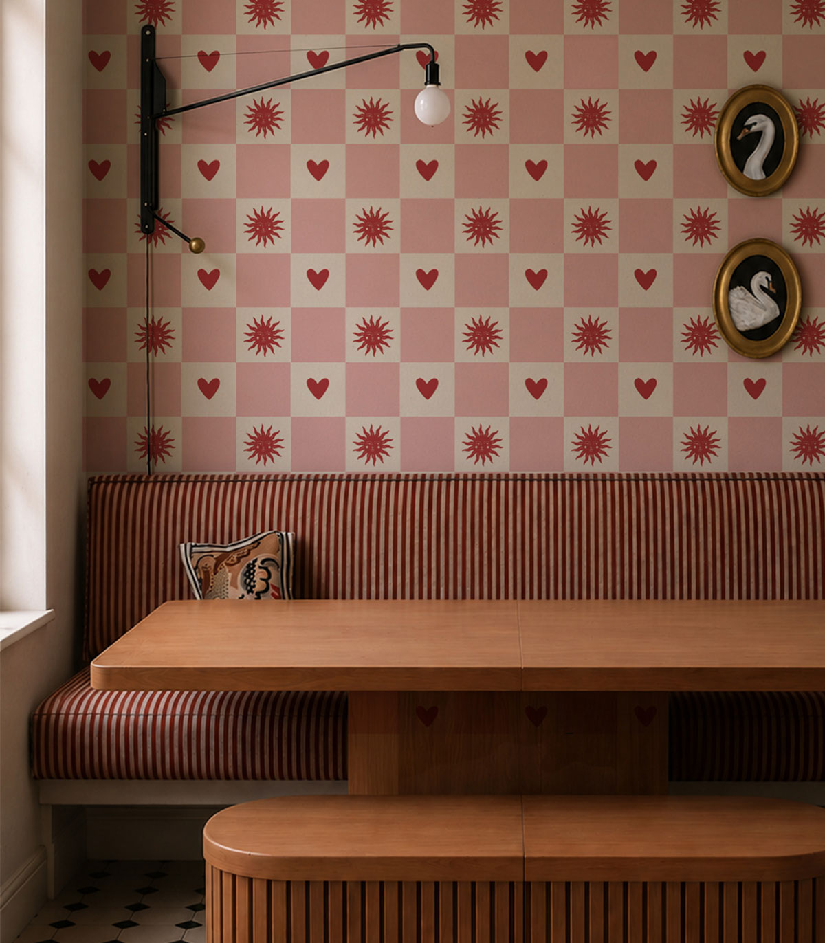 Papier peint Sun and heart Blush