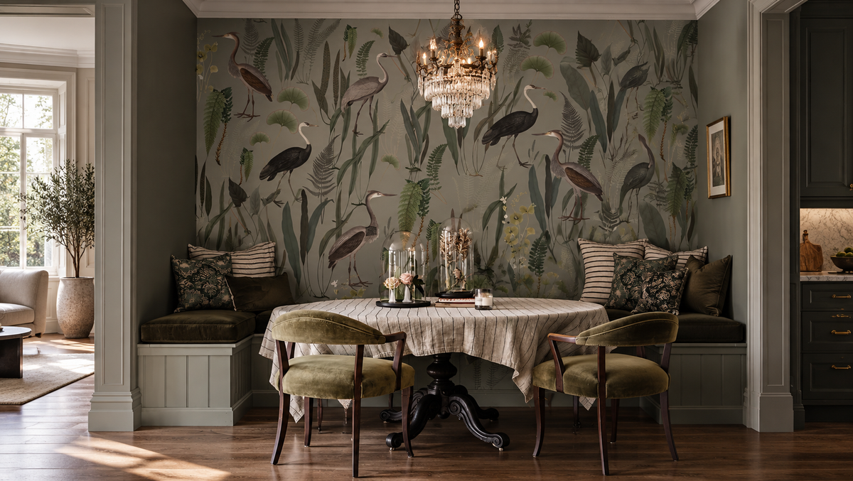 Tapeta Calm Heron Mint