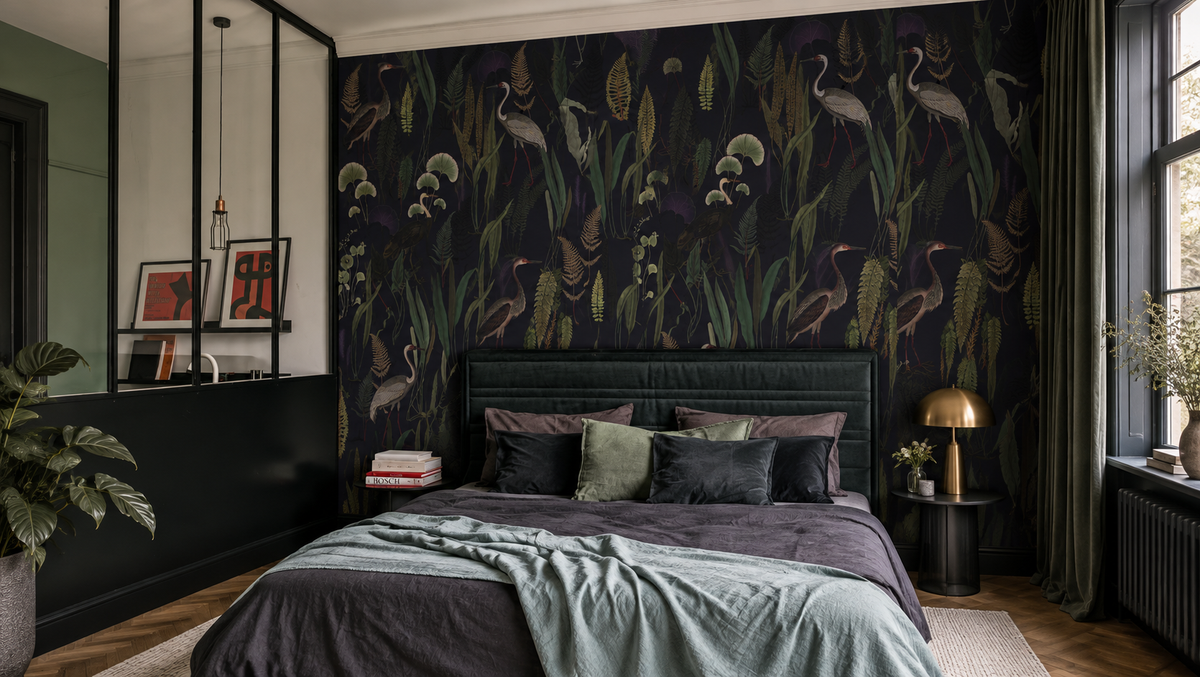 Papier peint Calm Heron Navy