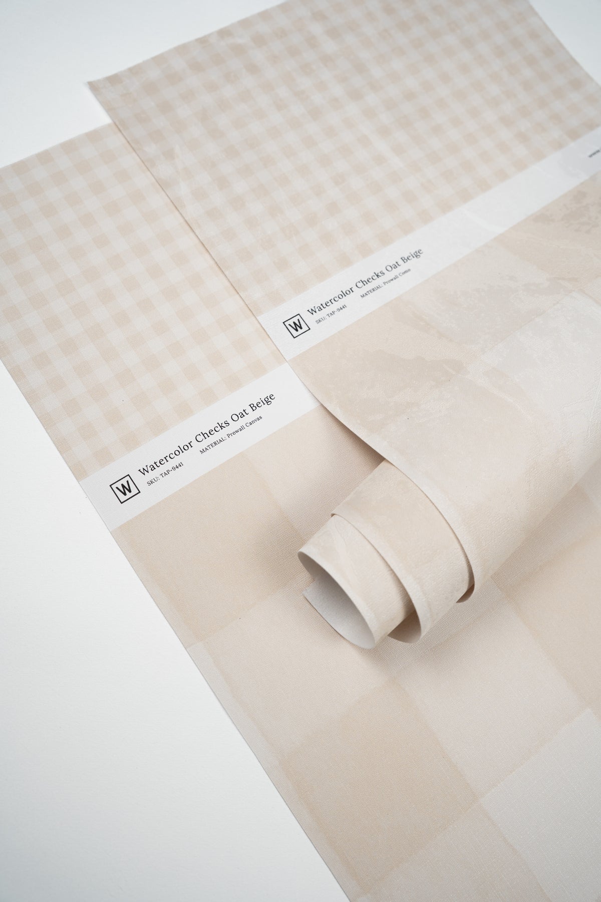 Papier peint Watercolor Checks Oat Beige