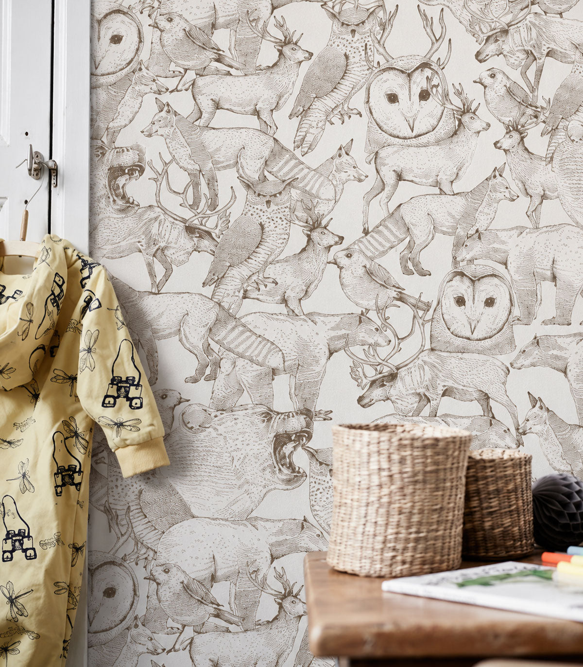 Papier peint Forest Friends Brown