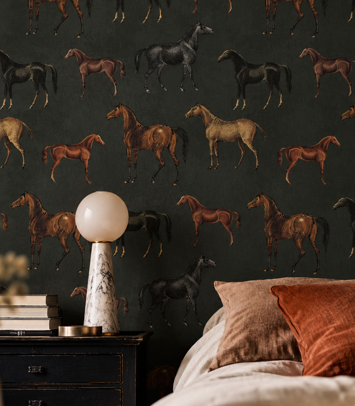 Papier peint Horses Olive