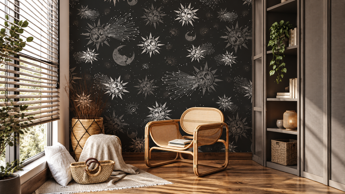 Papier peint Moon and sun