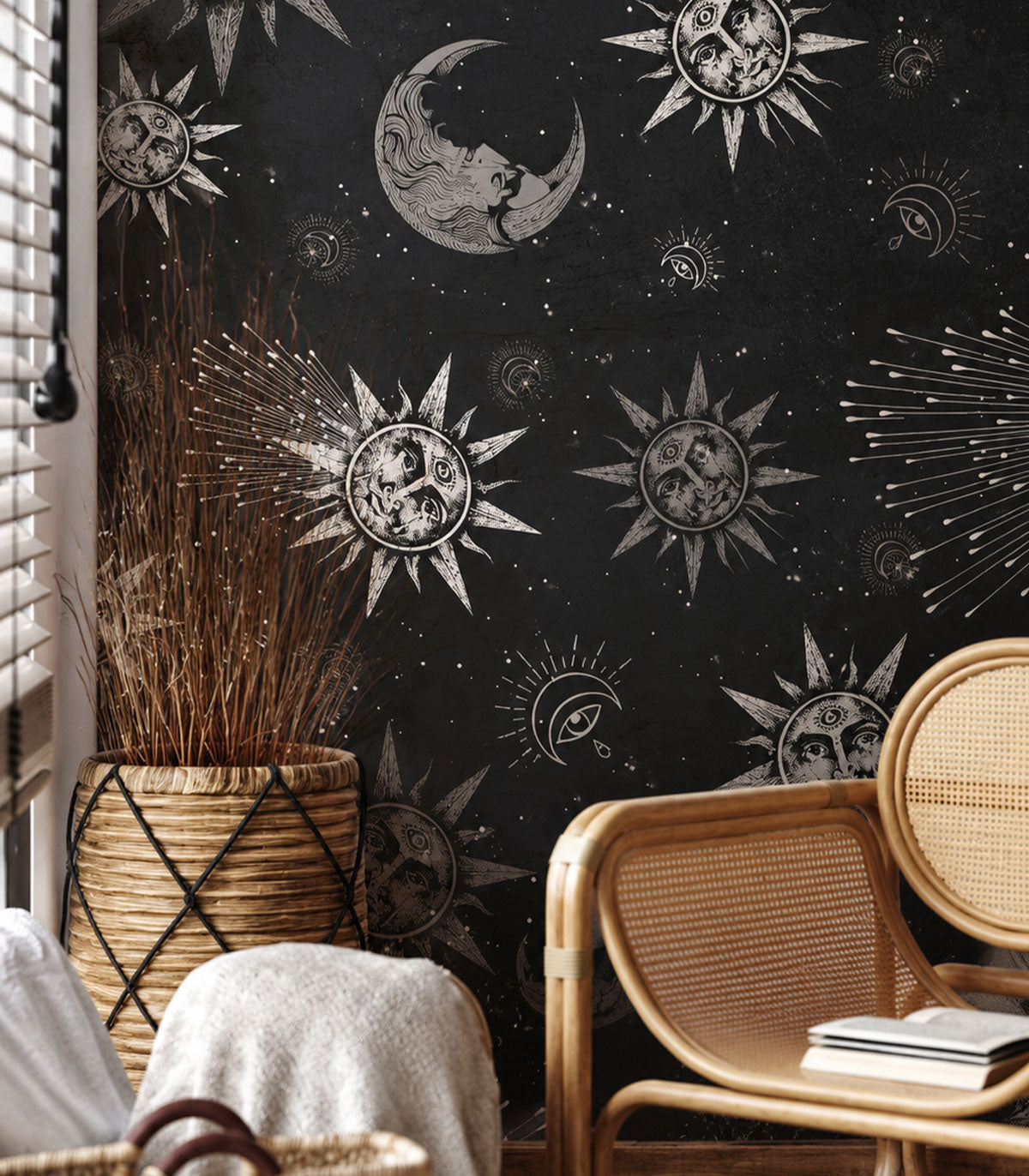 Papier peint Moon and sun