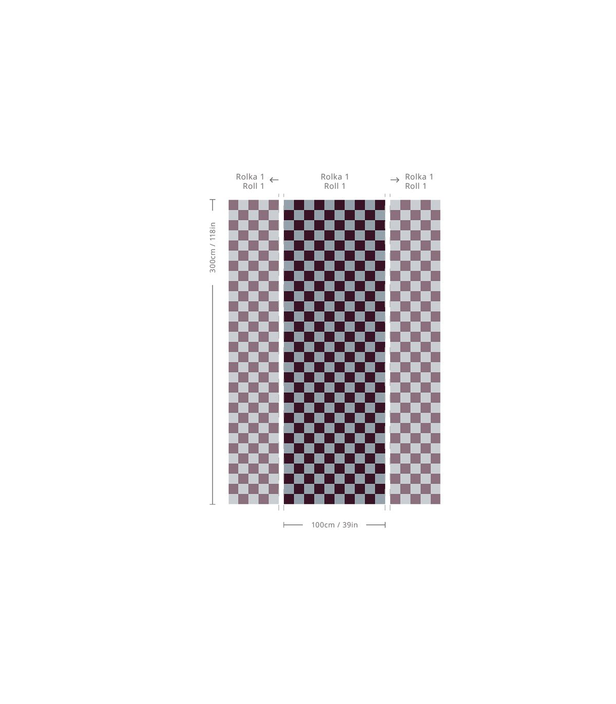 Tapeta Square Checks Deep Burgundy
