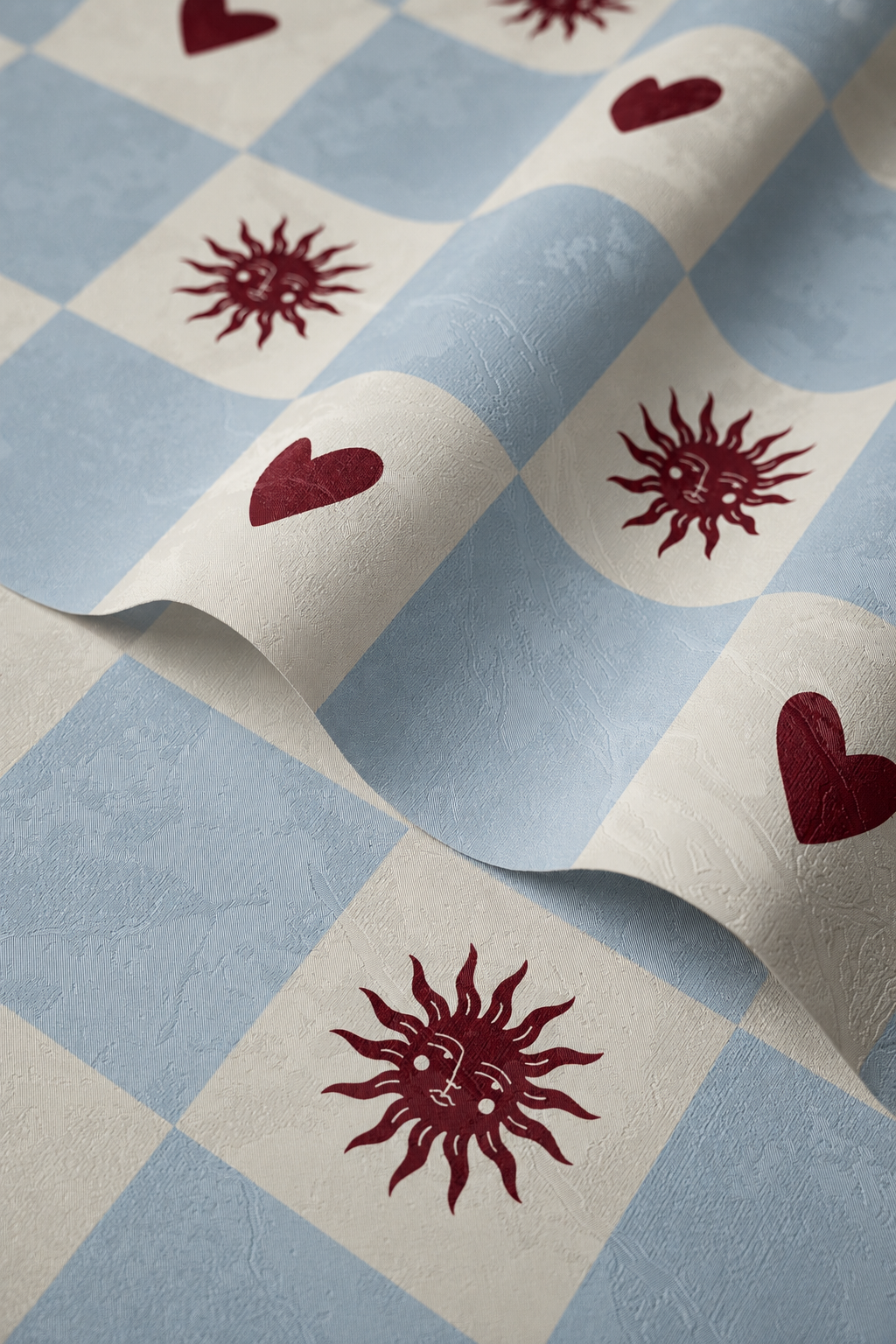 Papier peint Sun and heart Blue