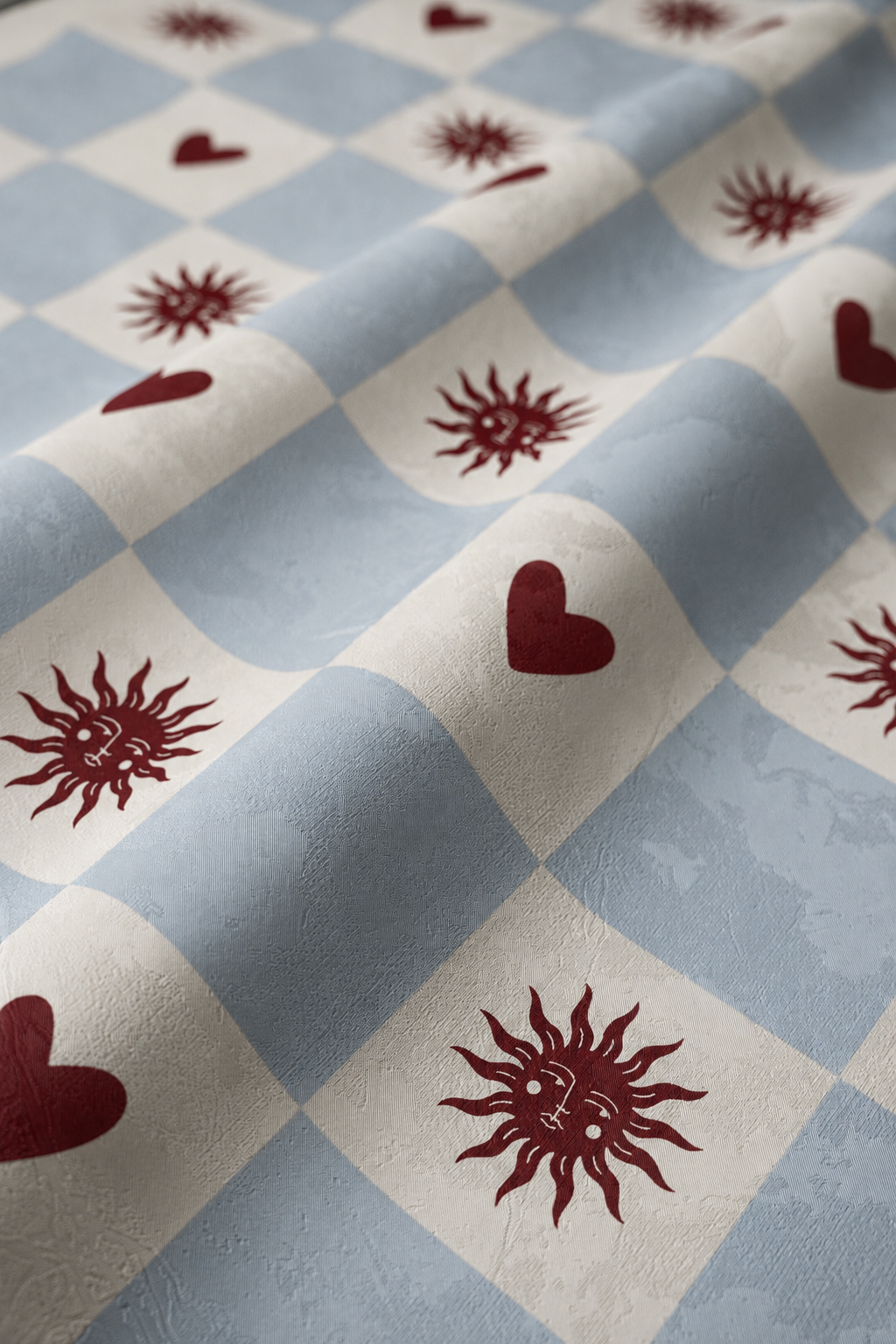 Papier peint Sun and heart Blue