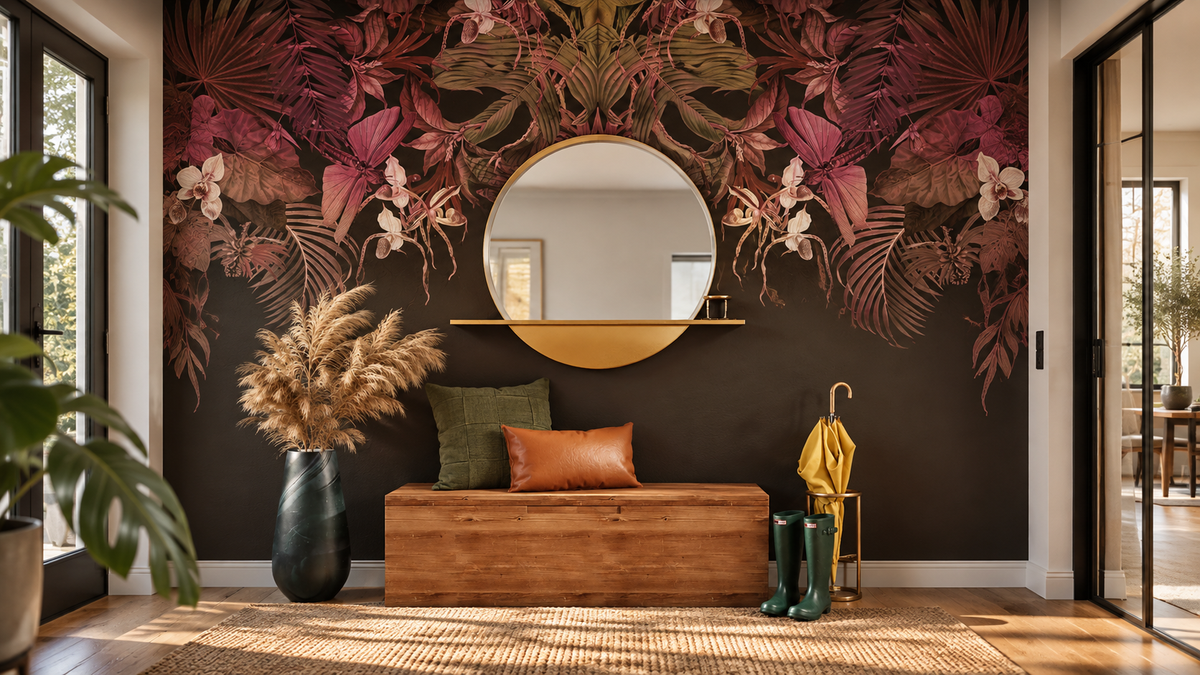 Papier peint Tropical Composition Pink