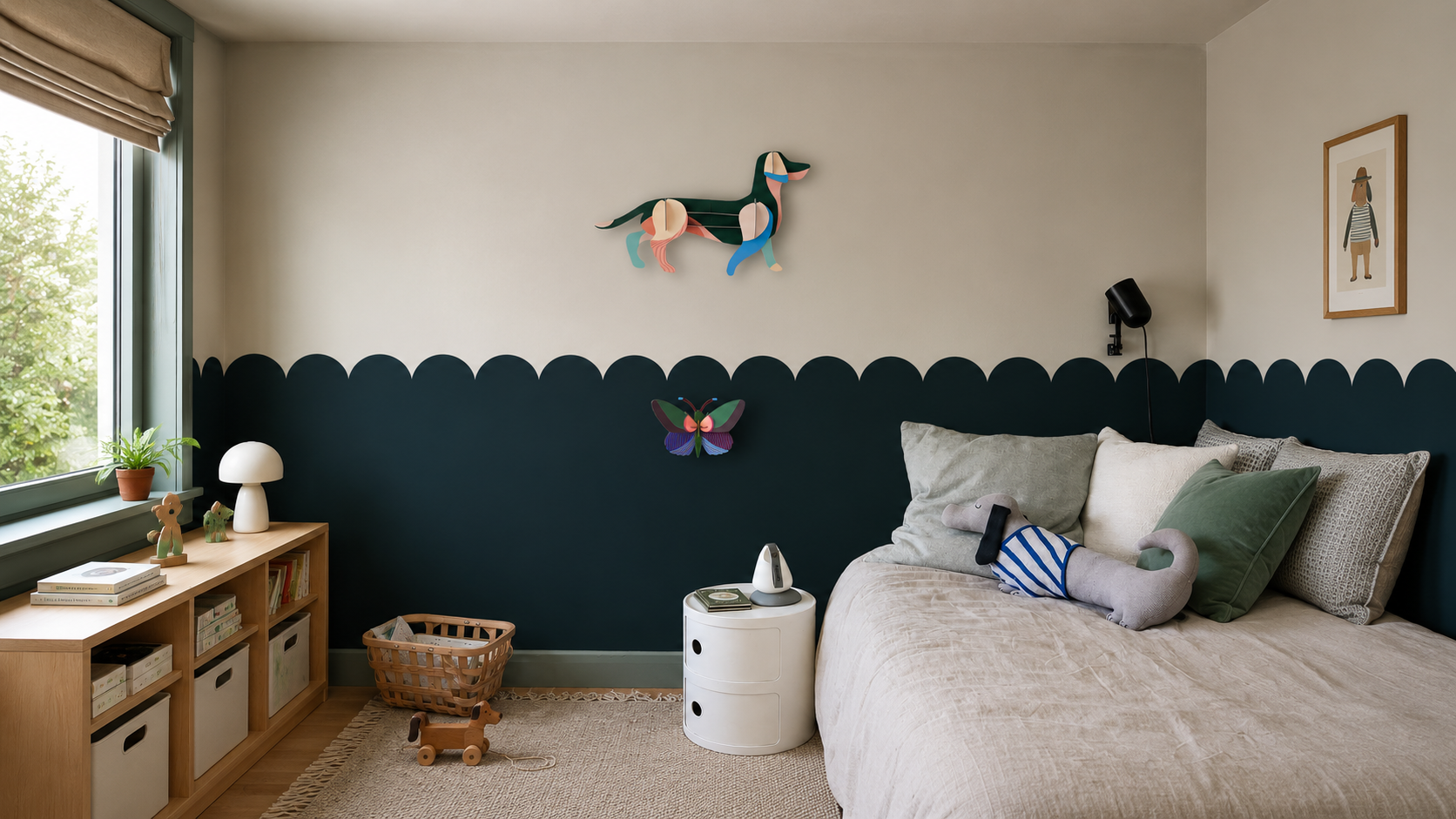 Wainscoting Solid Dark Deep Teal