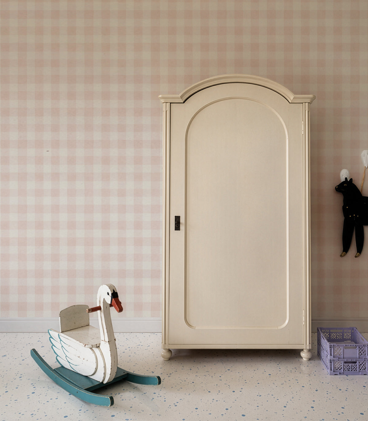 Papier peint Watercolor Checks Blush Pink