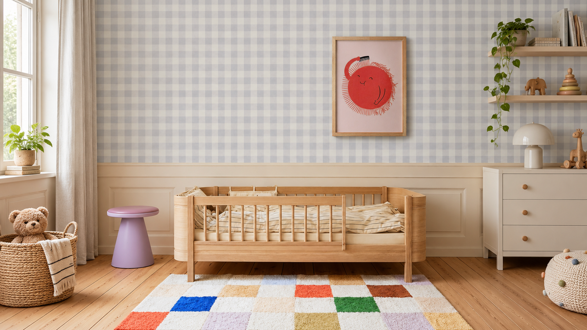 Papier peint Watercolor Checks Lavender Haze