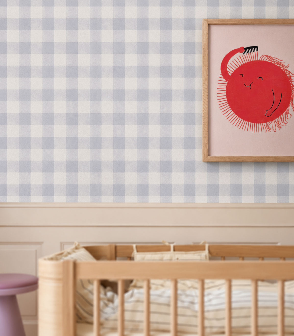 Papier peint Watercolor Checks Lavender Haze