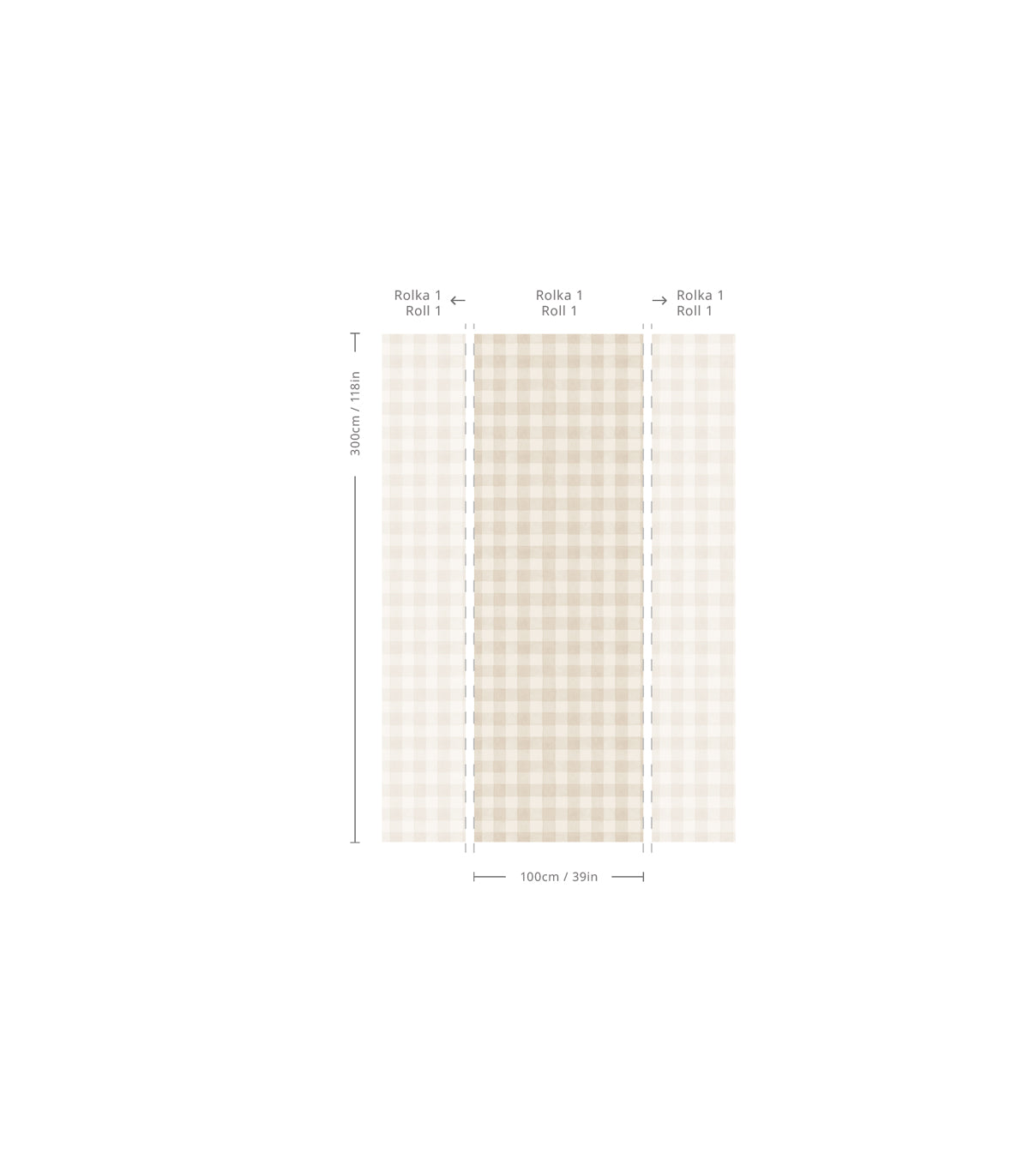 Tapeta Watercolor Checks Oat Beige