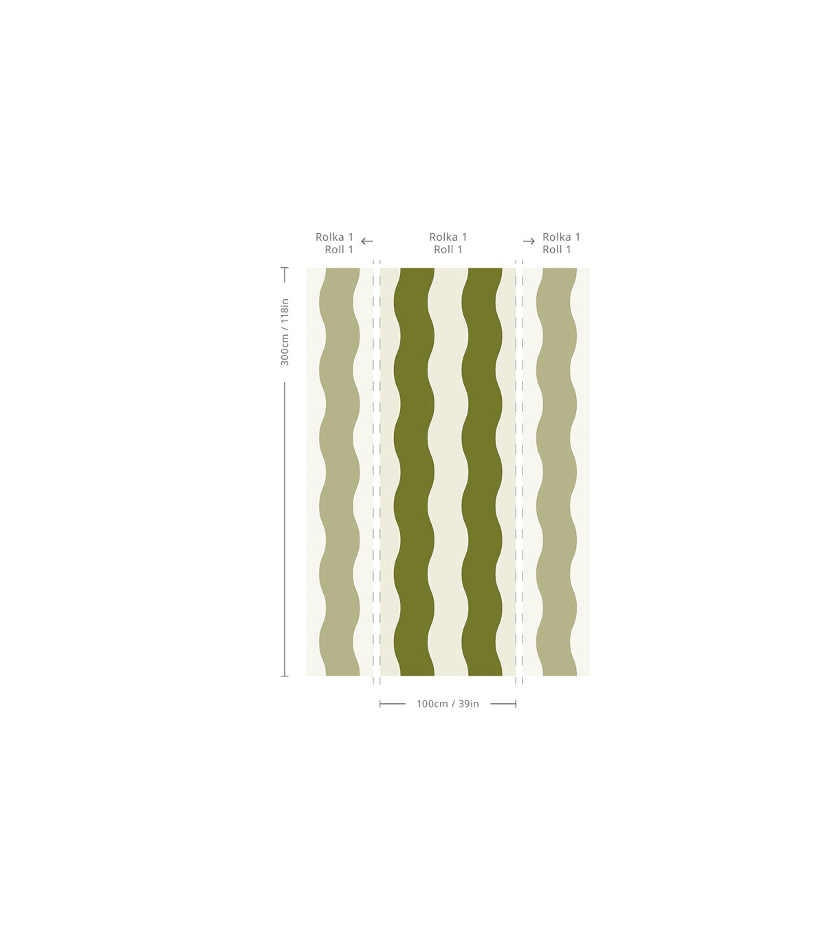 Tapeta Wave Stripe Flora Green
