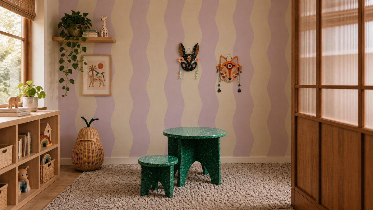 Papier peint Wave Stripe Lily Lavender