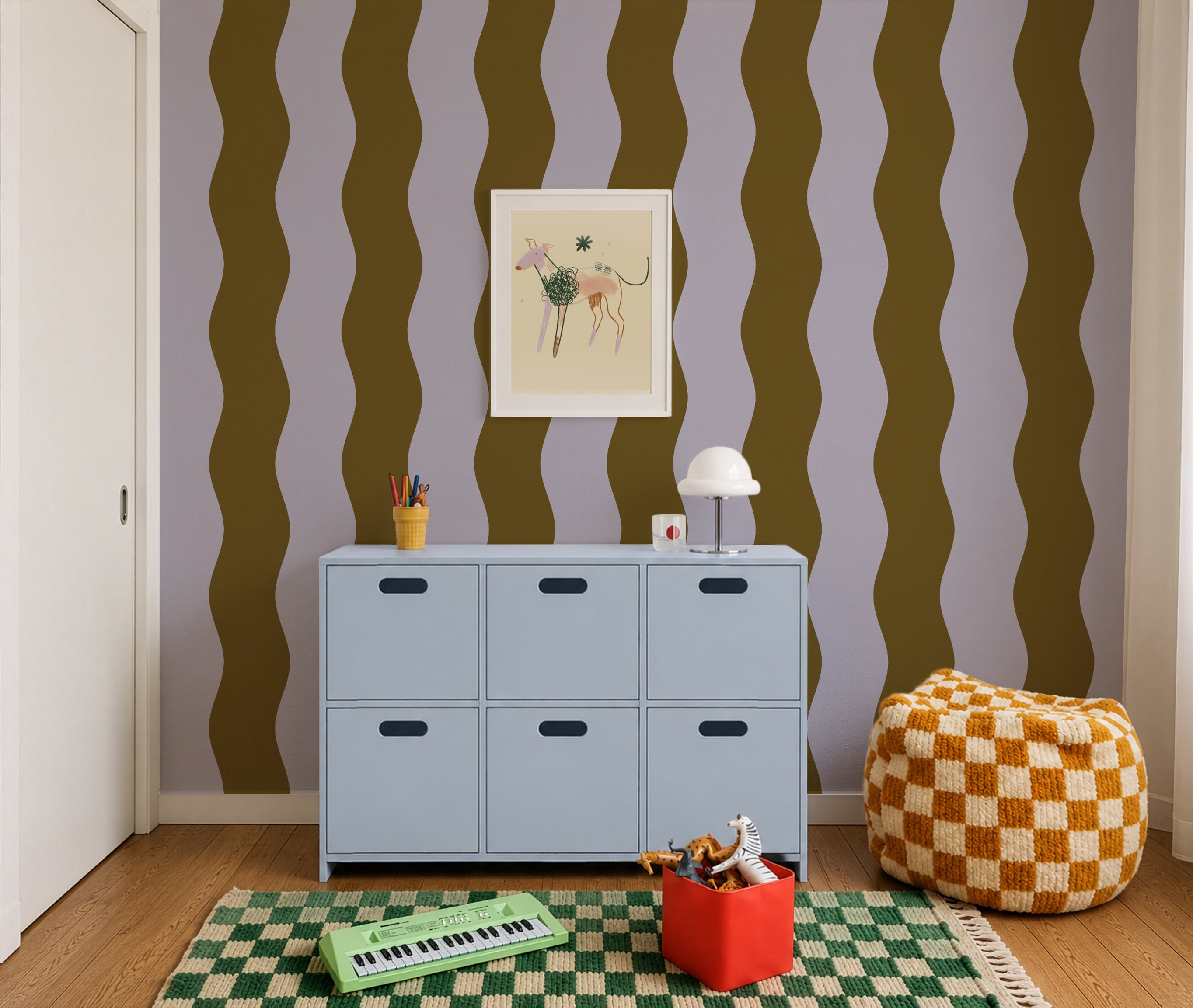 Tapeta Wave Stripe Musted