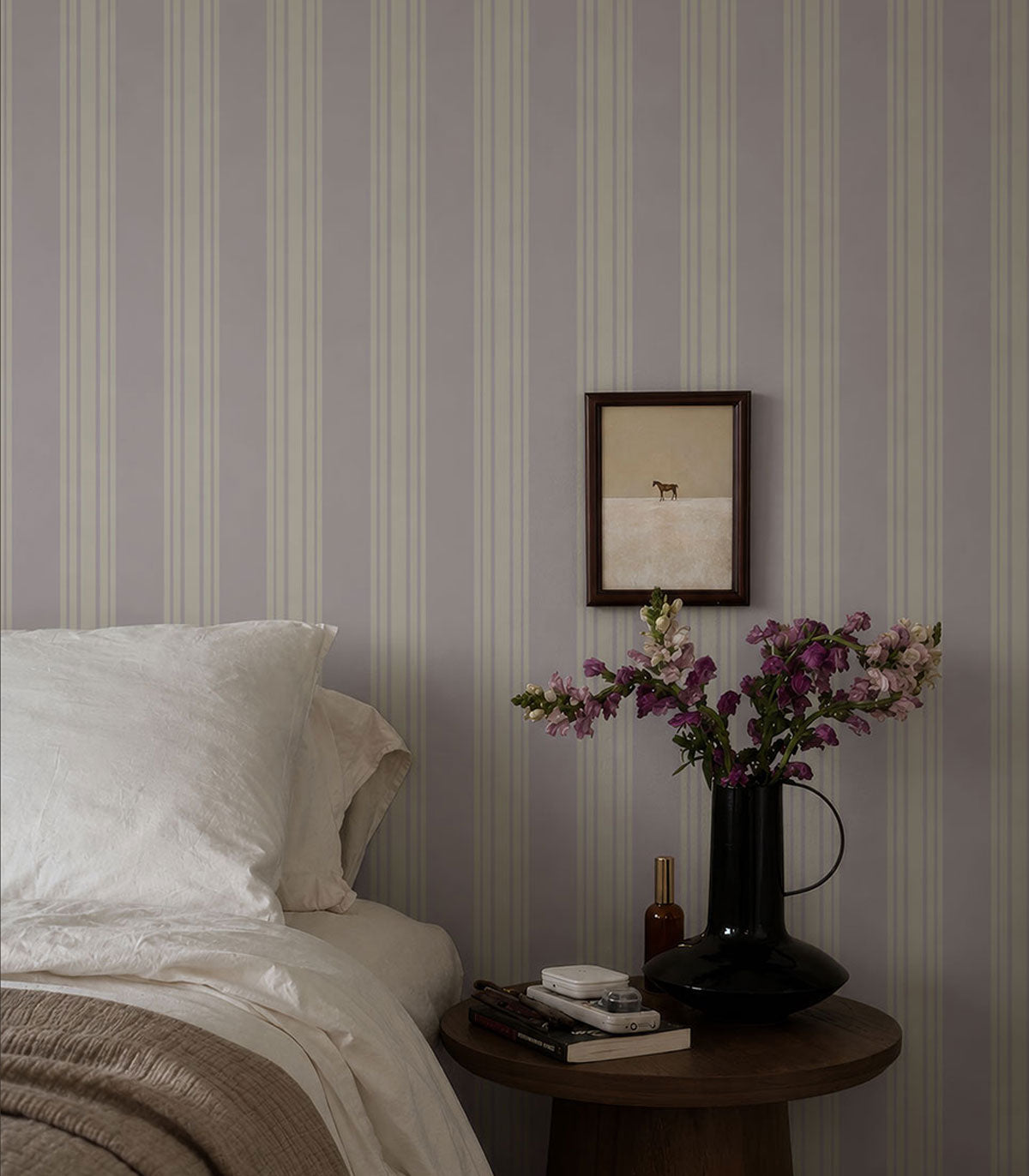 Papier peint Woven Stripe Warm Taupe