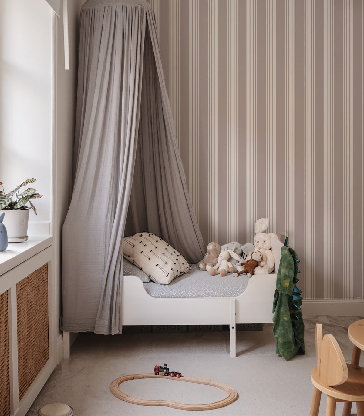 Tapeta Woven Stripe Stone Taupe
