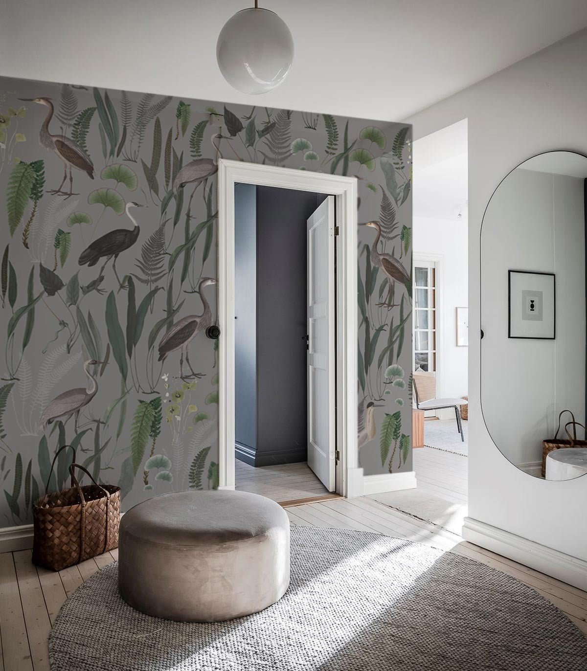 Tapeta Calm Heron Mint - Wallcolors®