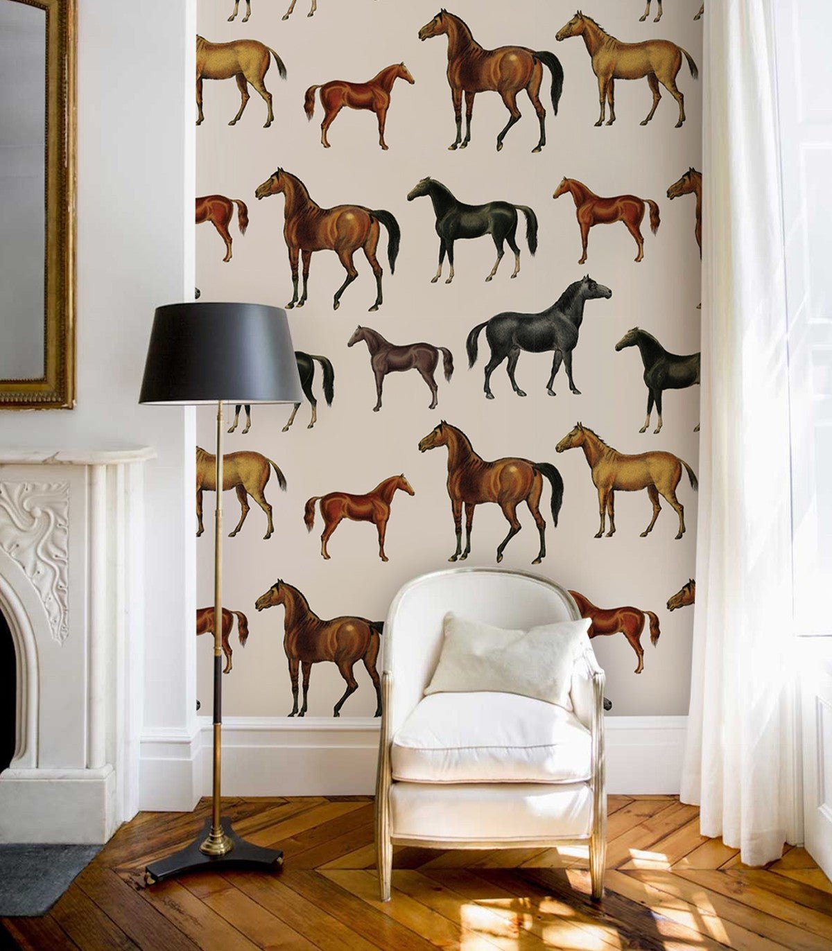Tapeta Horses Beige - Wallcolors®