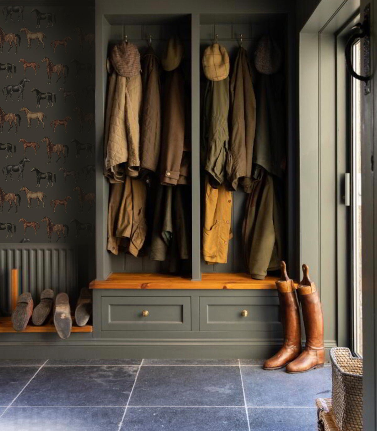 Tapeta Horses Olive - Wallcolors®