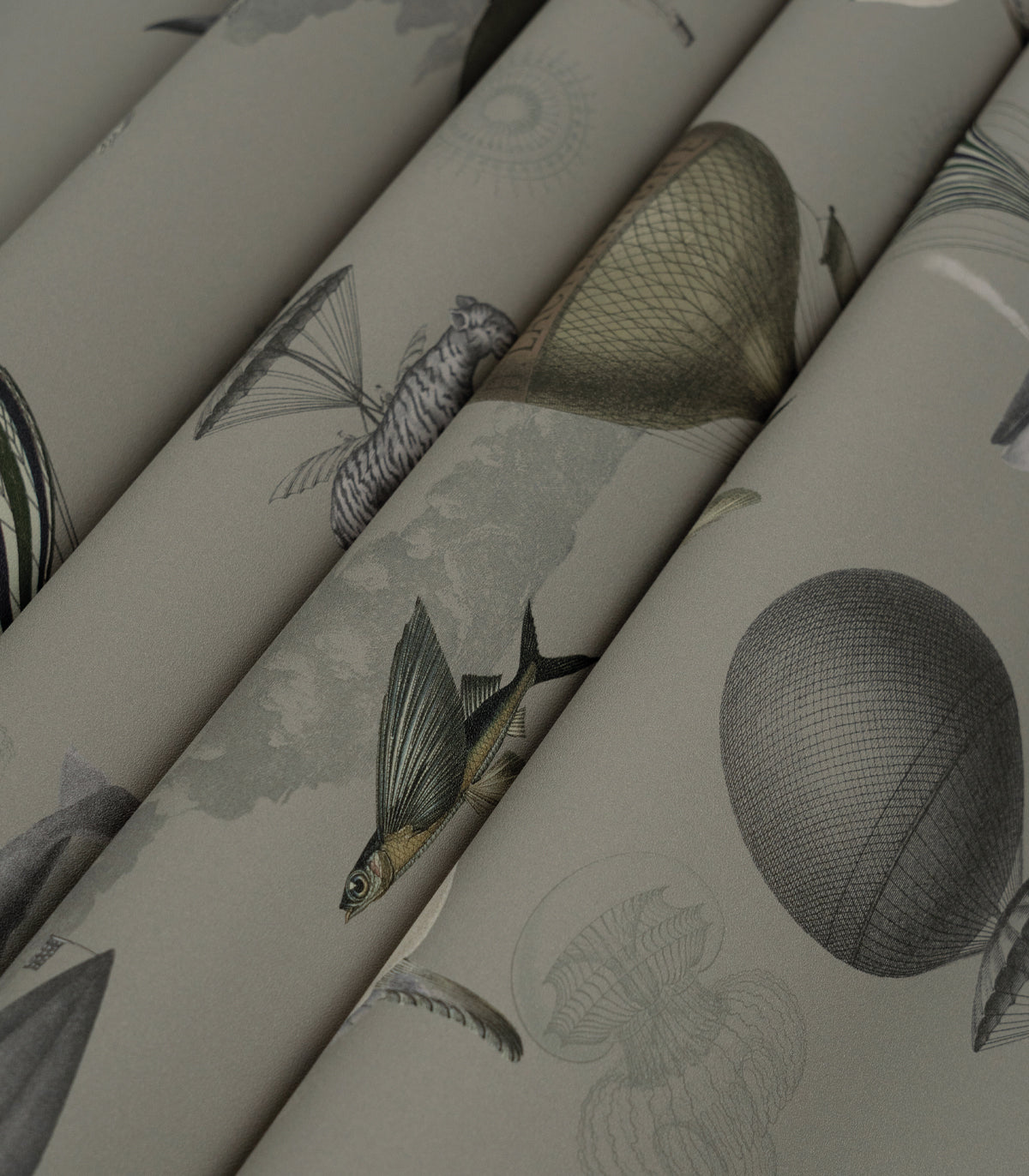 Papier peint Vintage balloons green