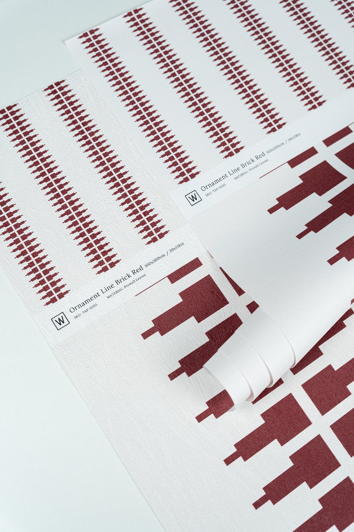 Papier peint Ornament Line Clay Brick Red