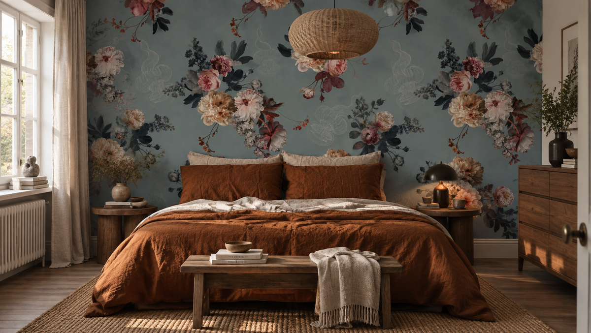 Papier peint Blush Garden Blue