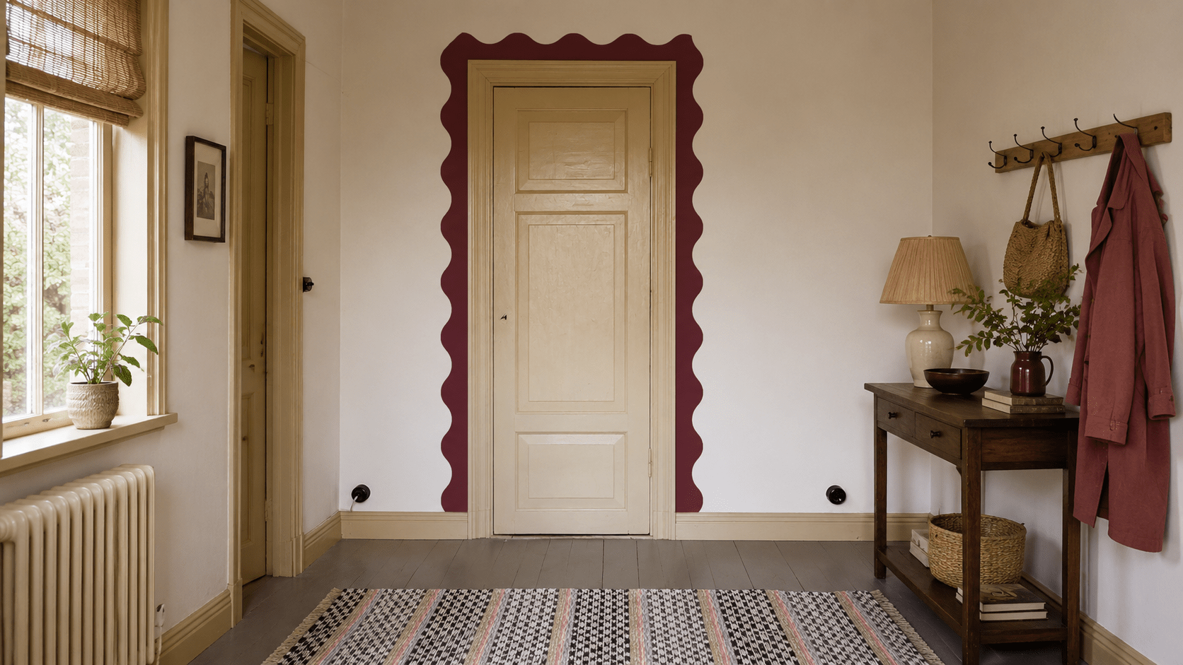 Border Waves Deep Wine - Wallcolors®