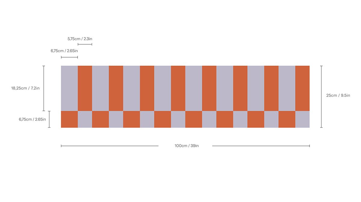 Border Tetris Burnt Terracotta - Wallcolors®