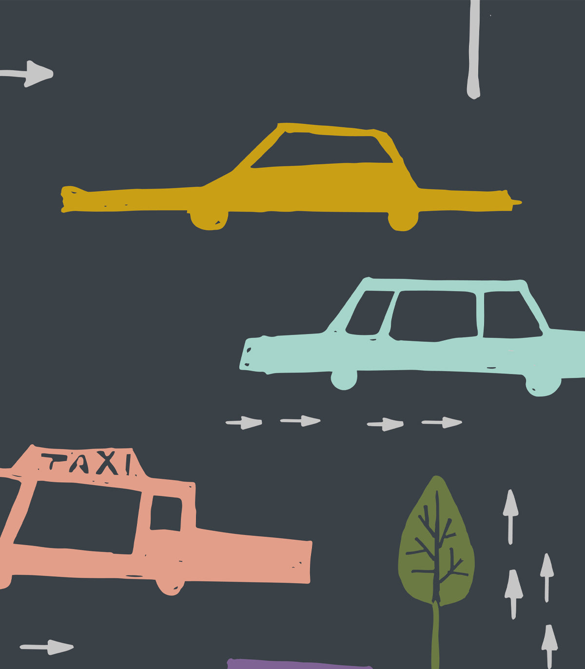 Tapeta Cars Navy Blue