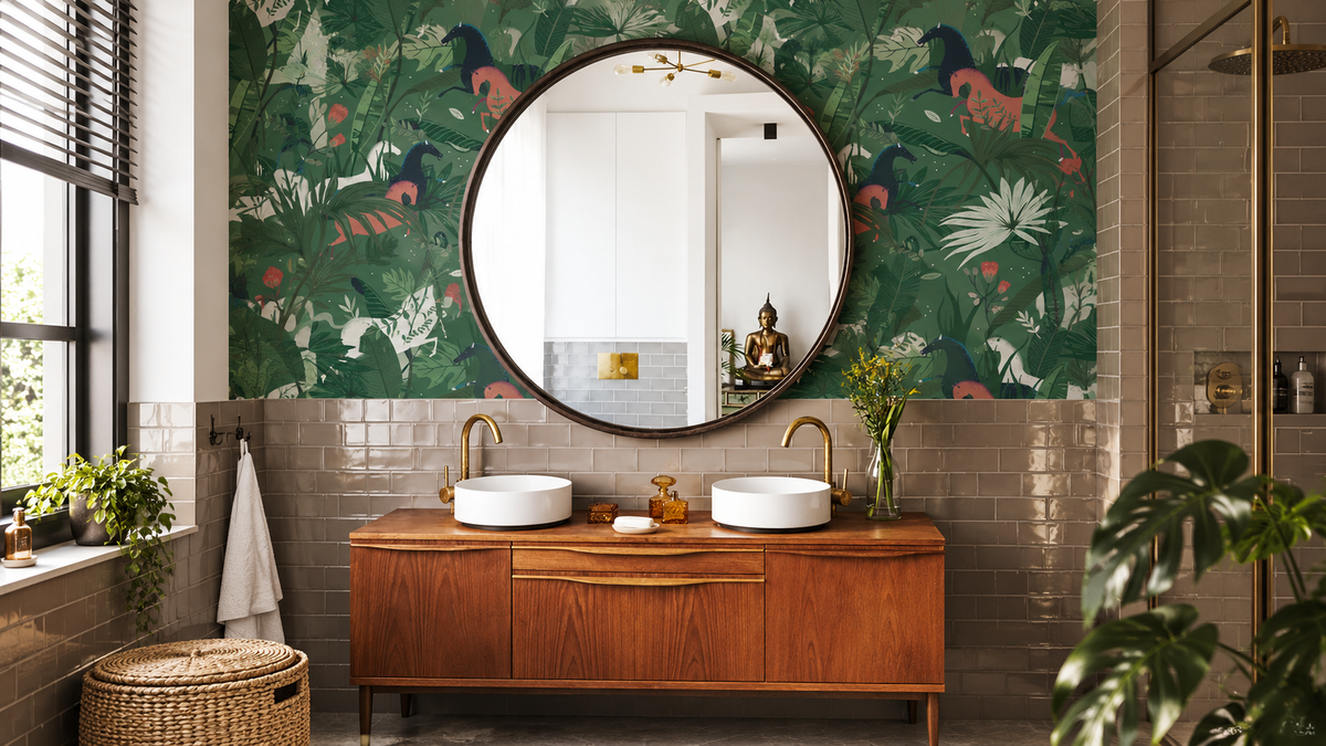Papier peint Dream Horses Green