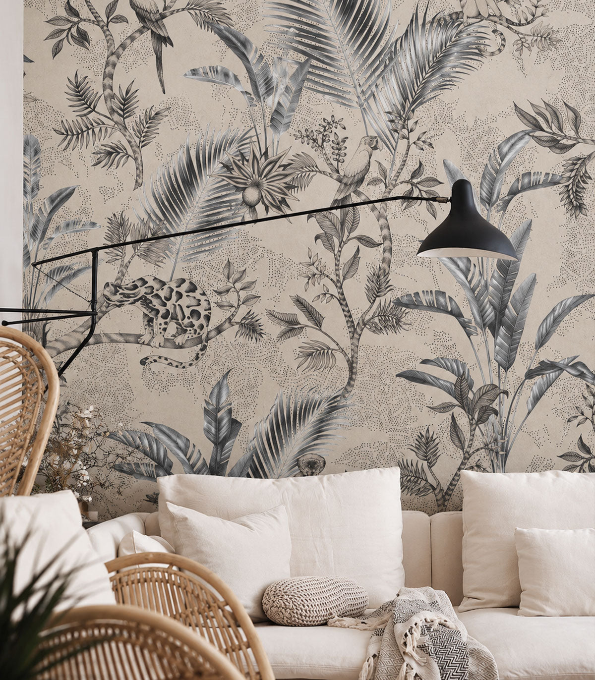 Papier peint Jungle Team Beige