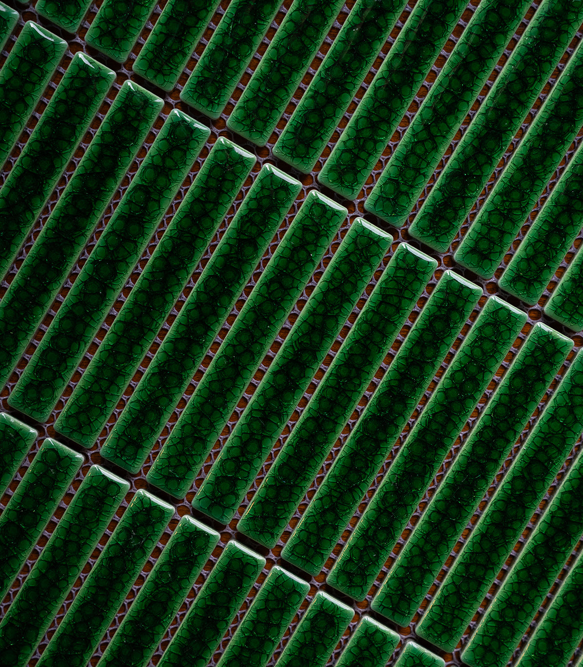 Mozaika mini piano green crackle