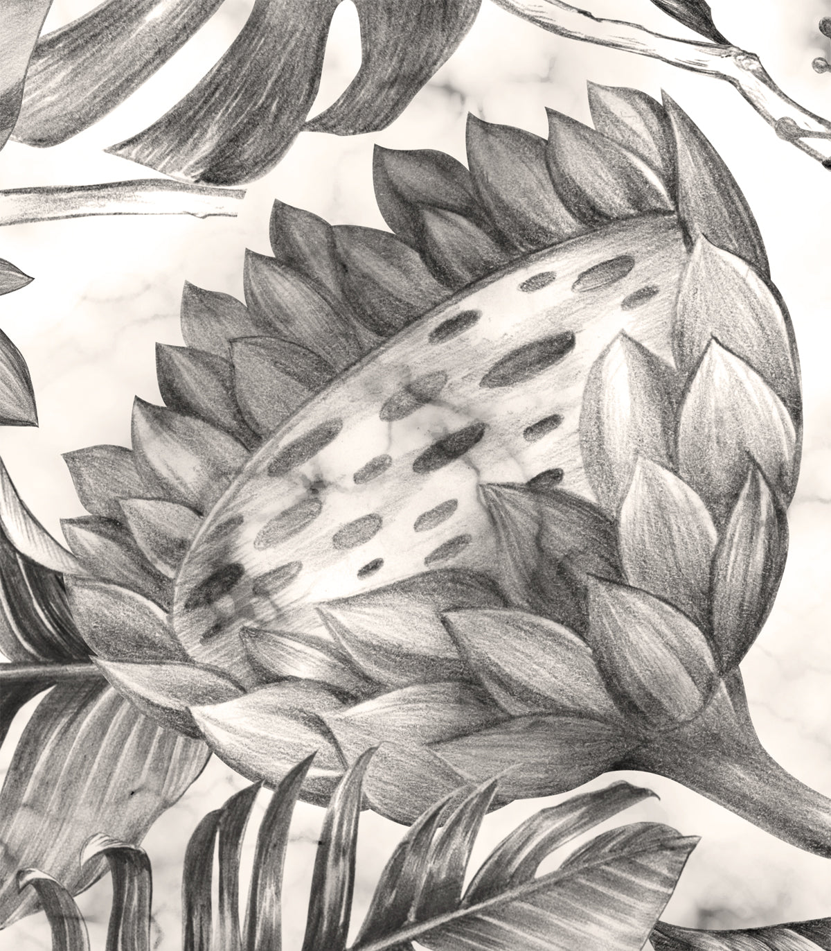 Tapeta Mysterious Flower Monohrome