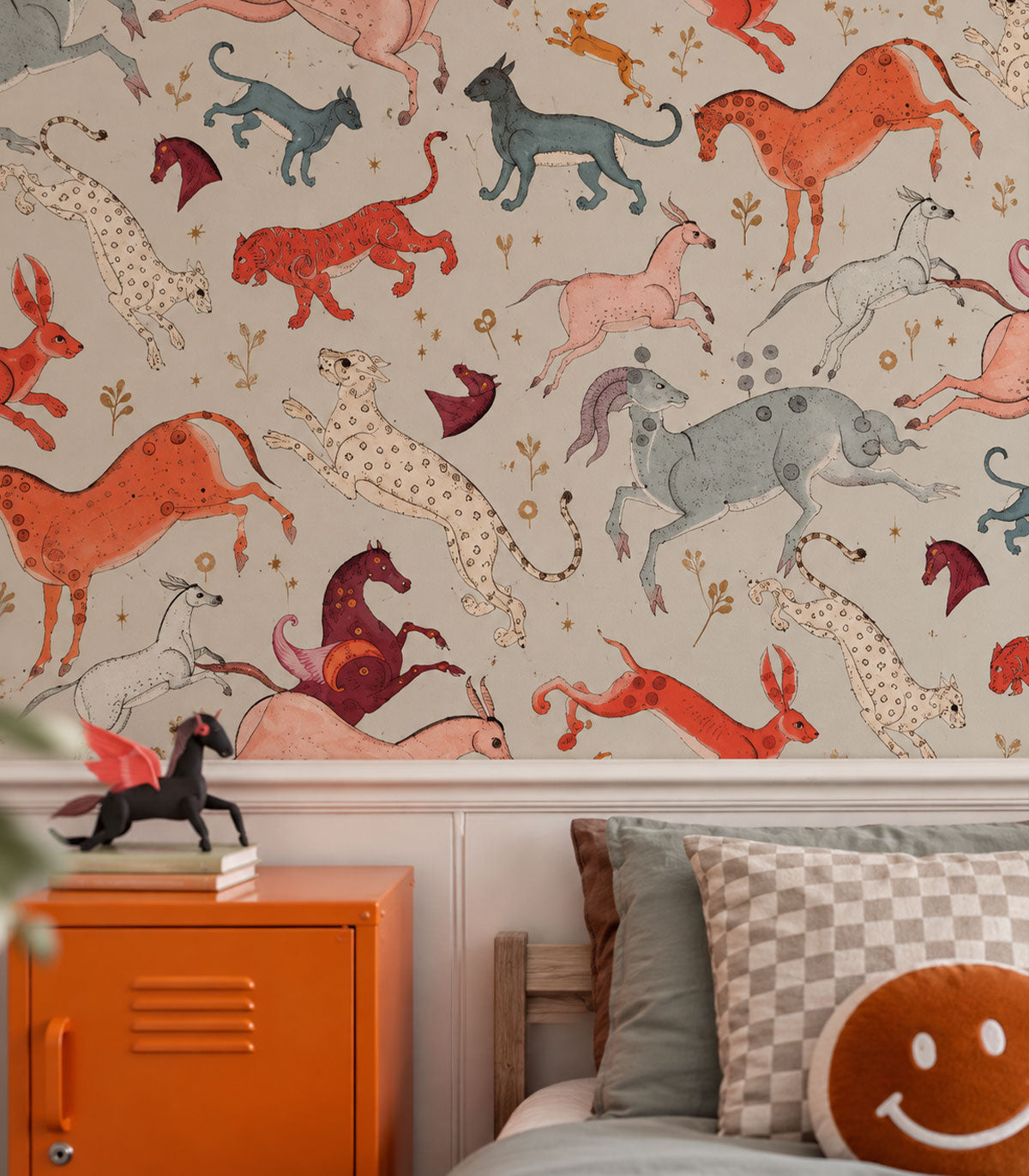 Papier peint Oriental Animals Light Blue