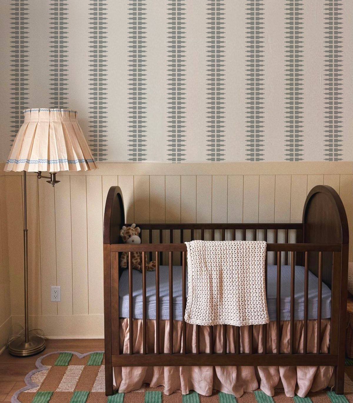 Tapeta Ornament Line Mist Stone Gray