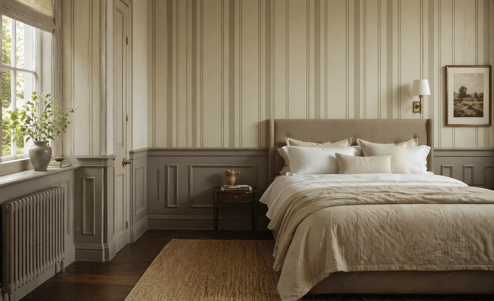 Tapeta Soft Stripe Soft Olive - Wallcolors®