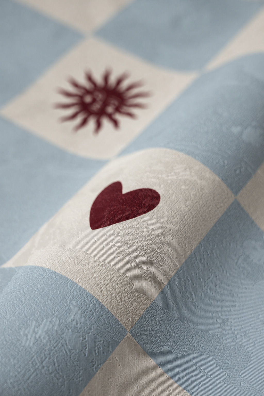 Papier peint Sun and heart Blue
