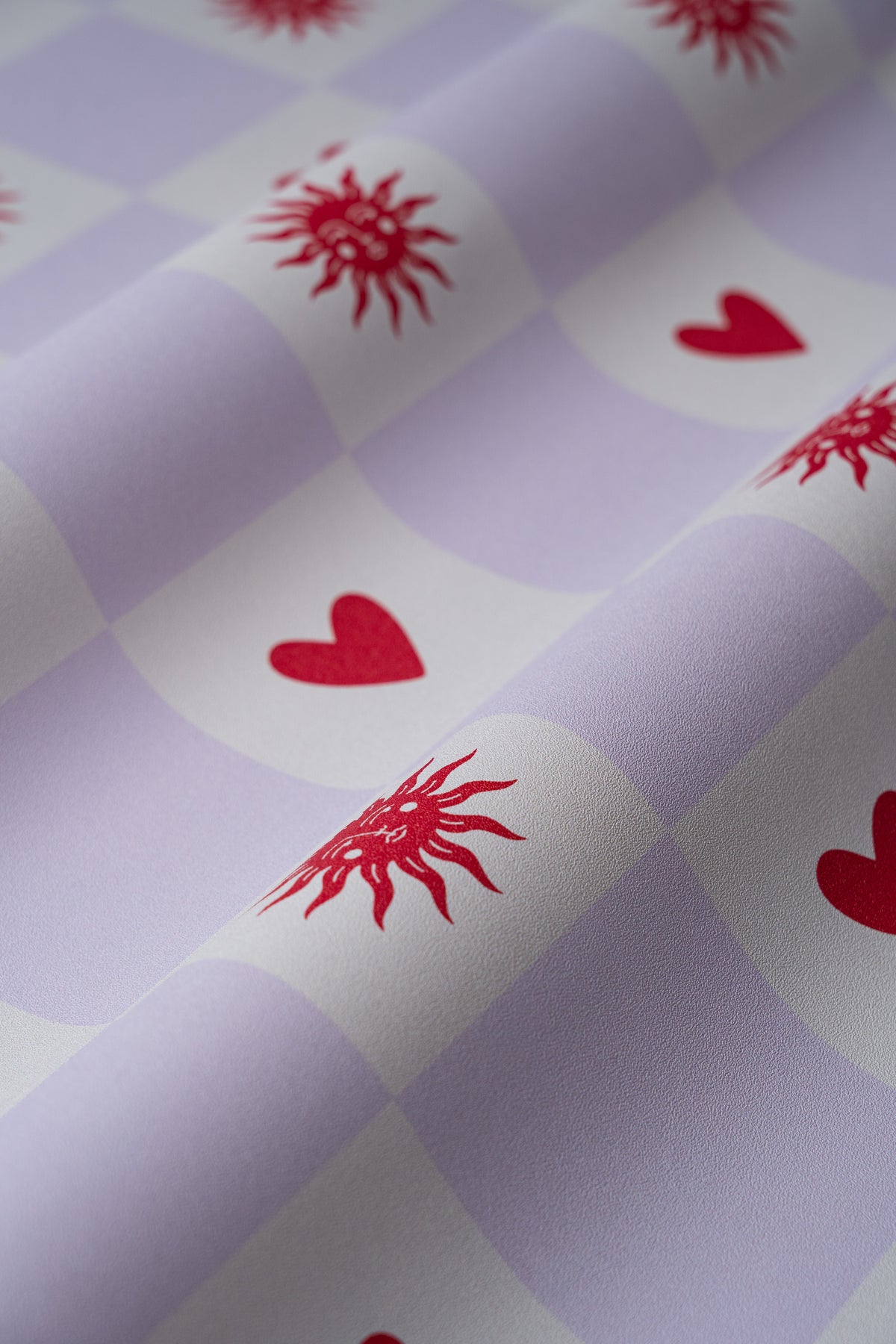 Tapeta Sun and heart Lilac Cream