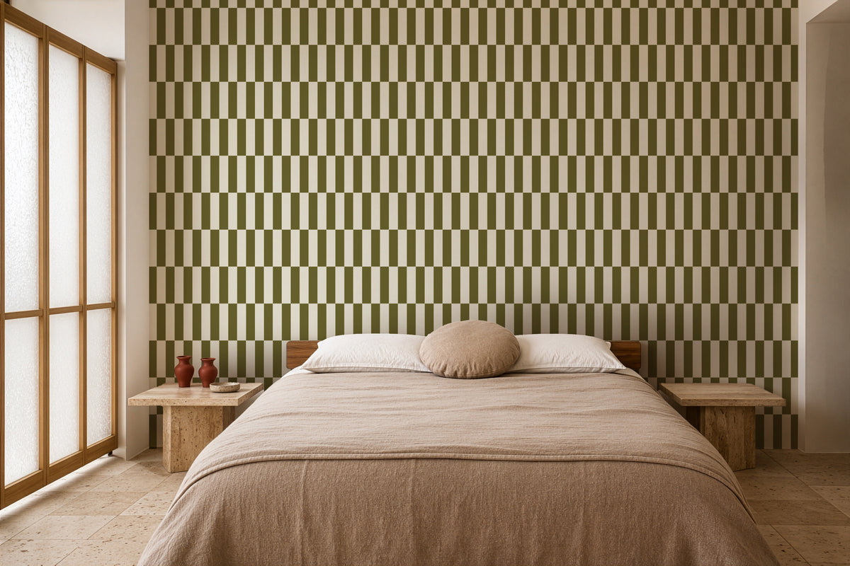 Tapeta Tetris Stripe Olive