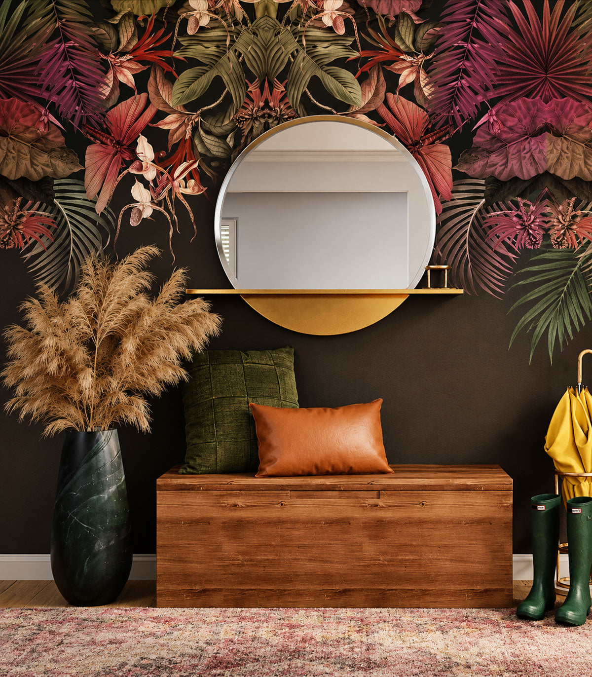 Papier peint Tropical Composition Pink