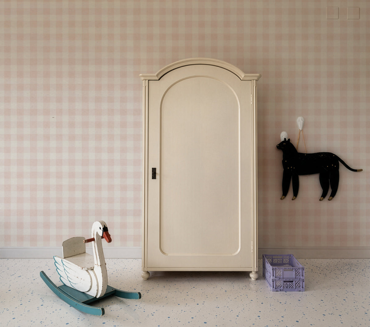Papier peint Watercolor Checks Blush Pink