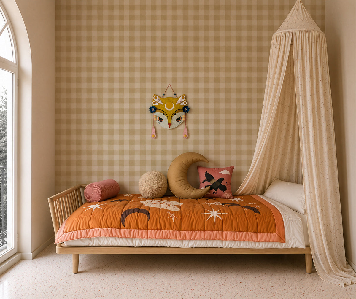 Papier peint Watercolor Checks Butter Cream