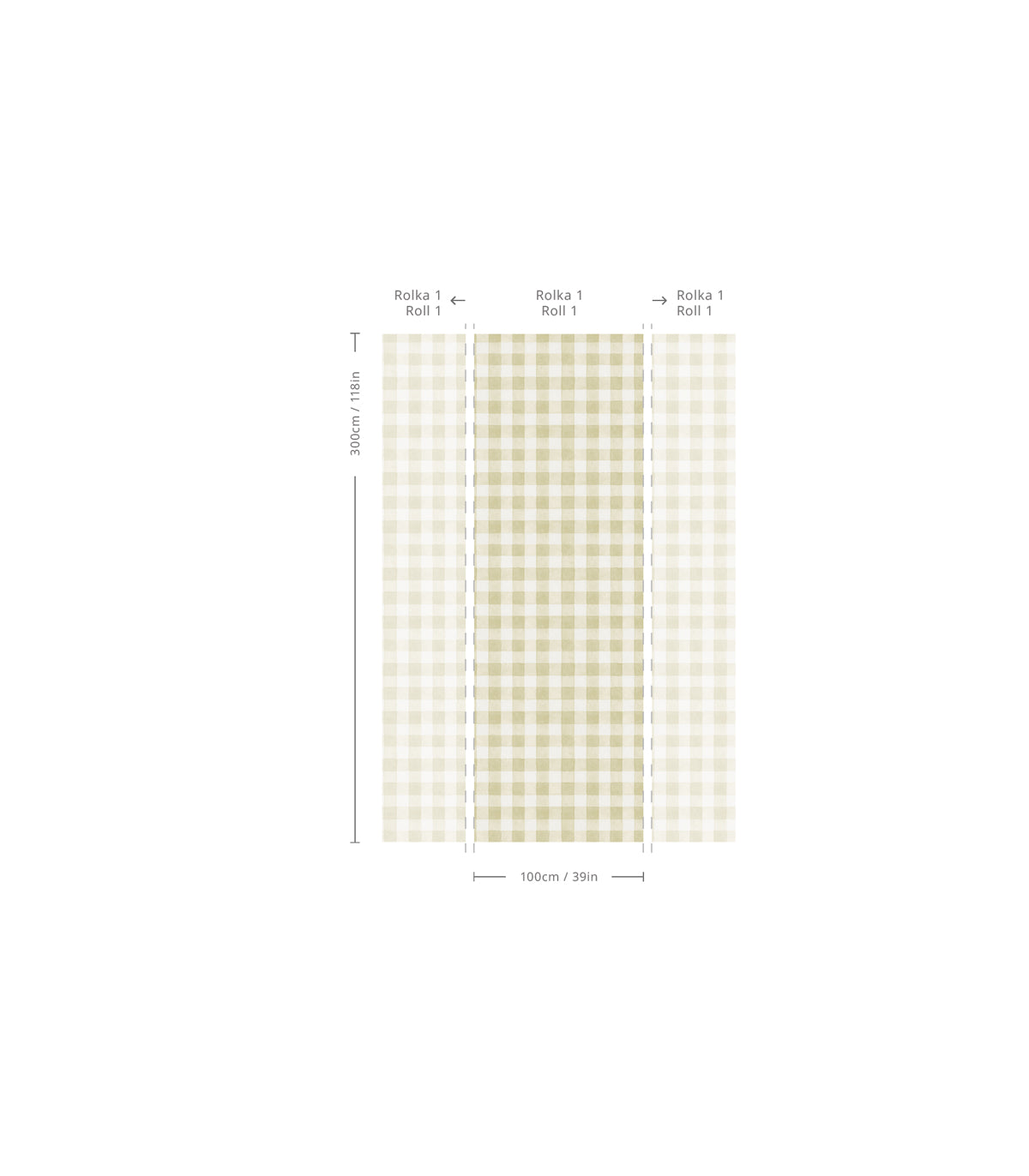 Tapeta Watercolor Checks Sage Green
