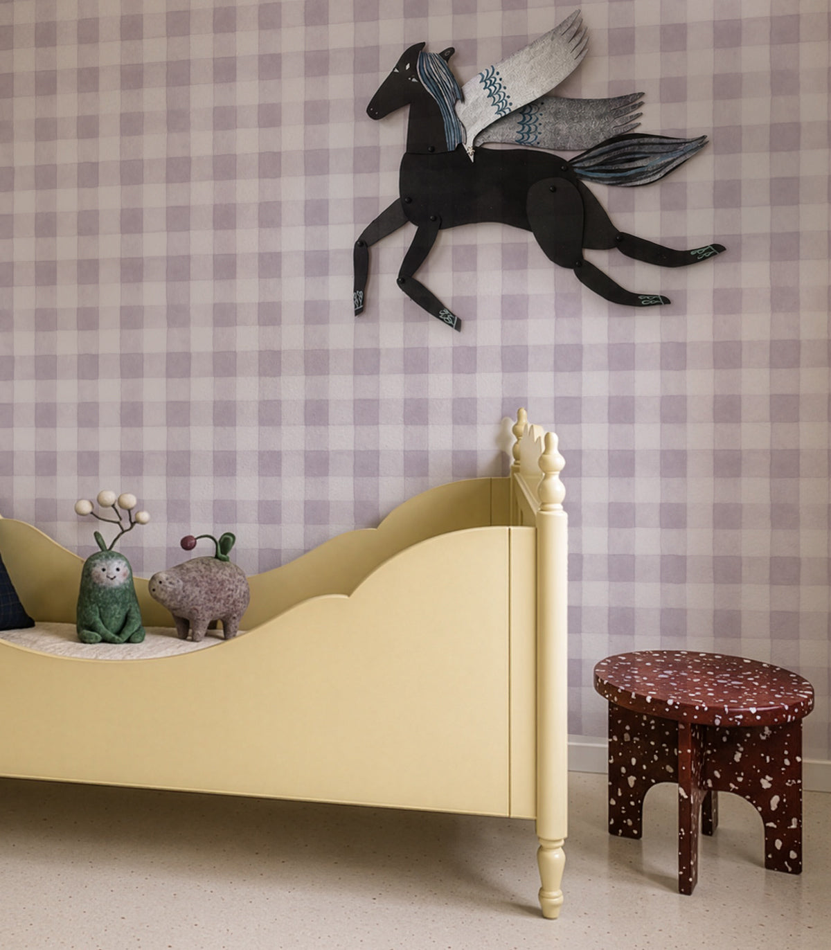 Papier peint Watercolor Checks Soft Lilac