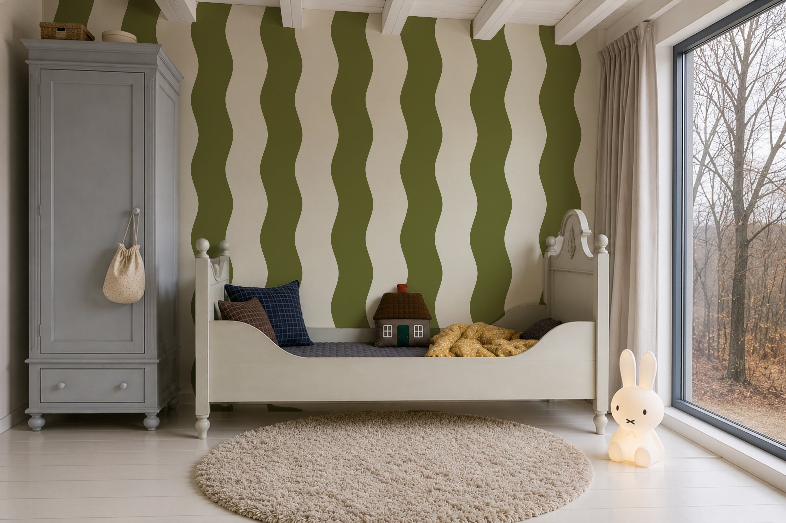 Tapeta Wave Stripe Flora Green